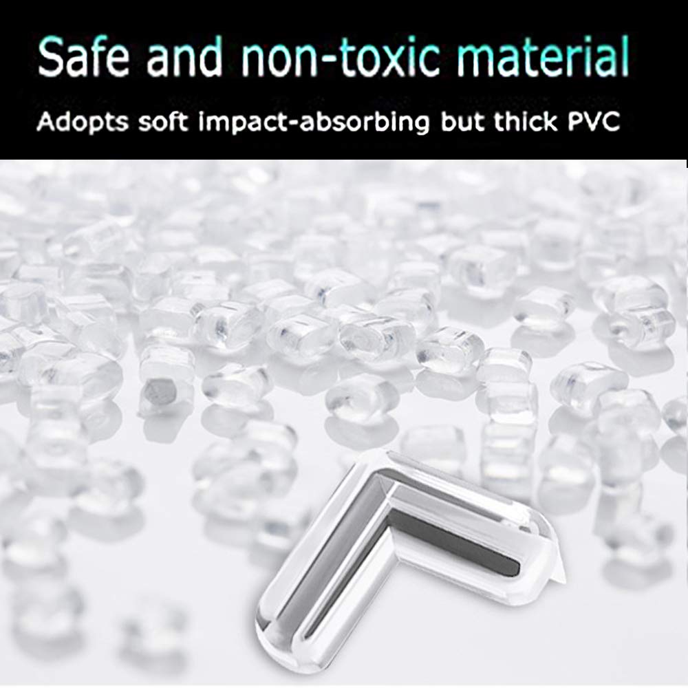 20-Pieces Safety Corner Protectors Guards for Baby Proofing, Soft Edge Cushion for Furniture, Easy to Install, Transparent, 4 x 4 x 1.5 cm