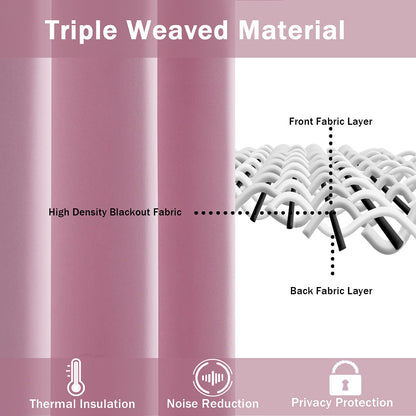 Blackout Curtains for Bedroom - Thermal Insulated Room Darkening Noise Reducing- cover pocket design - 1 panel with tie-pack