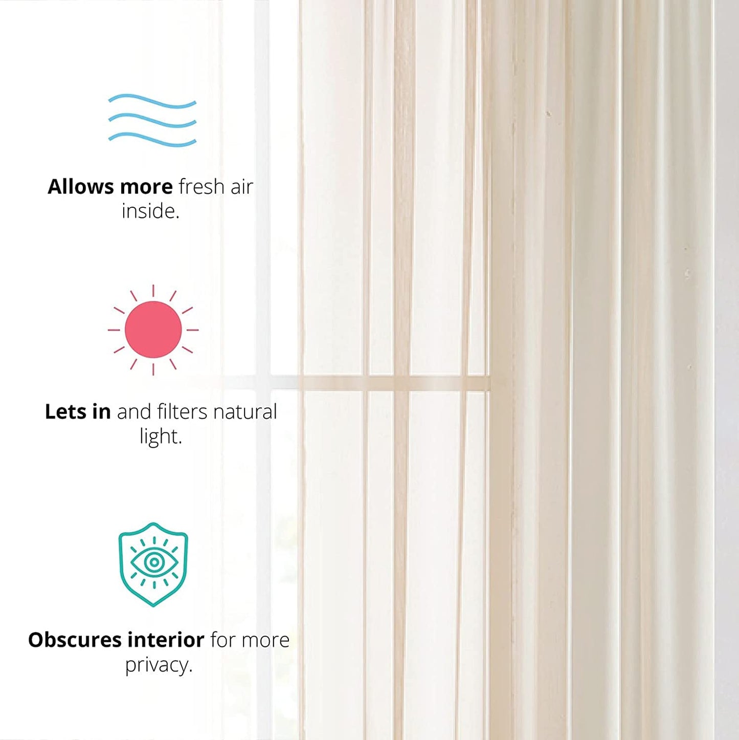INtex CURTAINS HOUSE Elegant Voile Chiffon Curtains - Rod Pocket Design - Luxury Soft Fabric 1 Panel (300W x 240L CM, Off white)