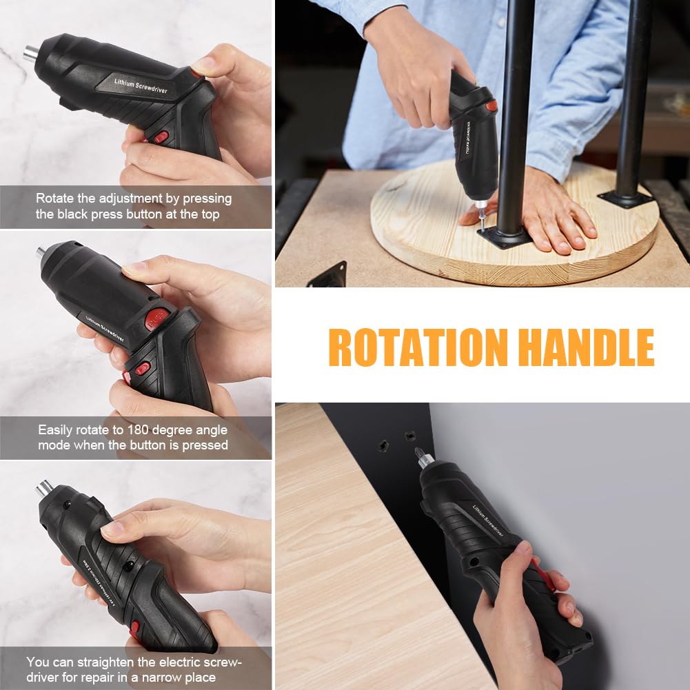 Flintronic Electric Screwdriver, 3.5Nm Electric Screwdriver, LED Light Torch, Ratchet Wrench, USB Cable Charger, 45 Accessories, for DIY Tools for Home Office