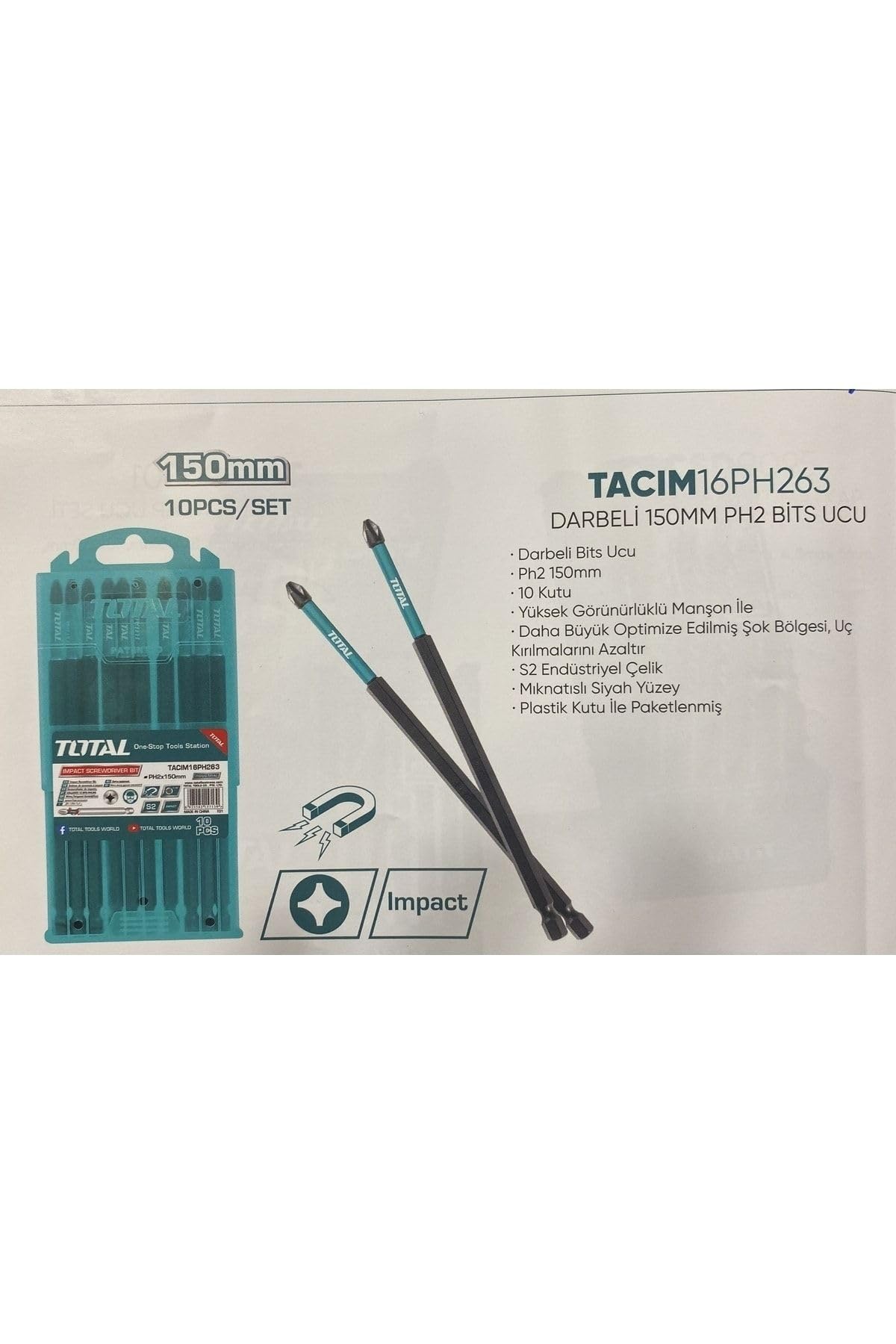 TOTAL IMPACT SCREWDRIVER BIT PH2x150MM -TACIM16PH263