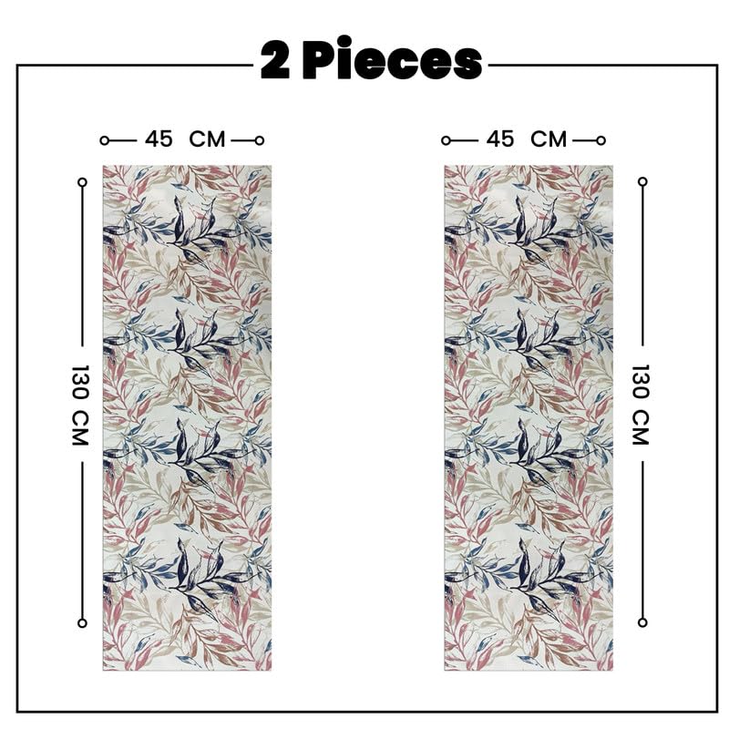 INtex HOME Linen Velvet Table Runner, 45 x 130 cm, Modern Leaves Design, Elegant Rectangular Tablecloth for Dining, Living Room and Kitchen, Soft, Durable - Café x Brown - Single Piece