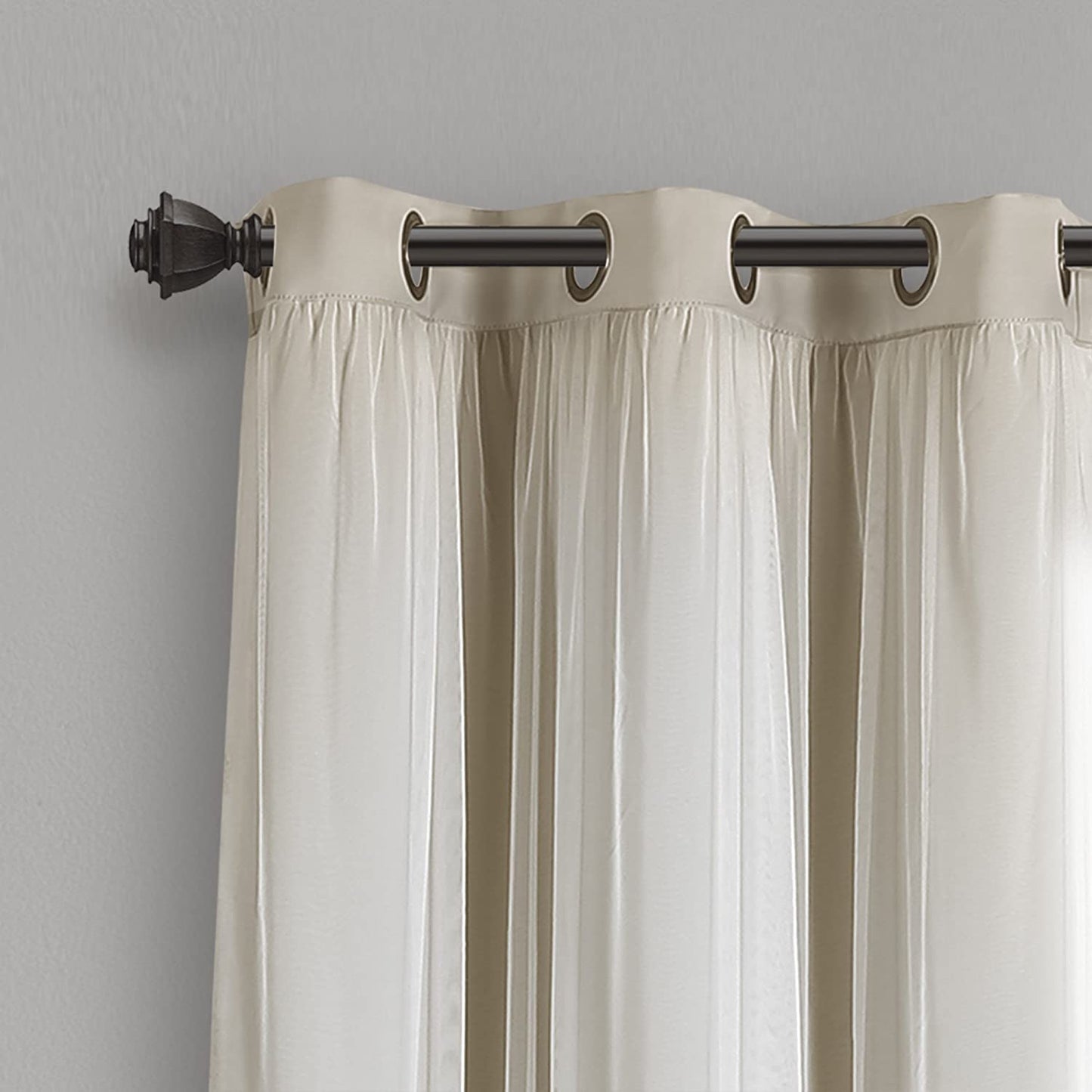 Voile Sheer Panel Pair with Insulated Blackout Room Dark,Rich steel Grommet, Set of 1 Panel