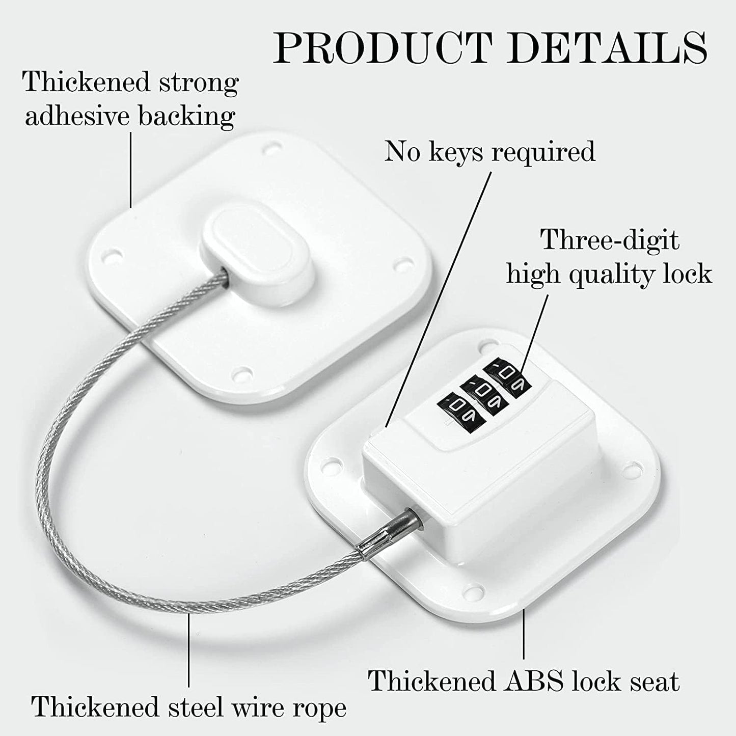 X spring Password Fridge Lock, Self Adhesive Window Restrictor Locks, UPVC No Drilling Refrigerator Lock, Mini Fridge Locks for Kids, Refrigerator Door Locks for Doors, Drawers, Fridges, Windows