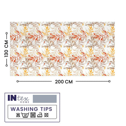 INtex Home Tablecloth, Linen Velvet Fabric, Soft Comfortable Material for Living Rooms Kitchens Bedrooms and Special Occasions, Elegant Table Cover - 130 x 200 cm - 1 Pc - Café x Warm Orange