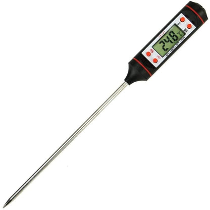Ultra-Long Meat Thermometer – Instant Reading Digital Food Thermometer with °C/°F Button for Cooking, Grill, BBQ, Sweets, Milk, Water, and Baking