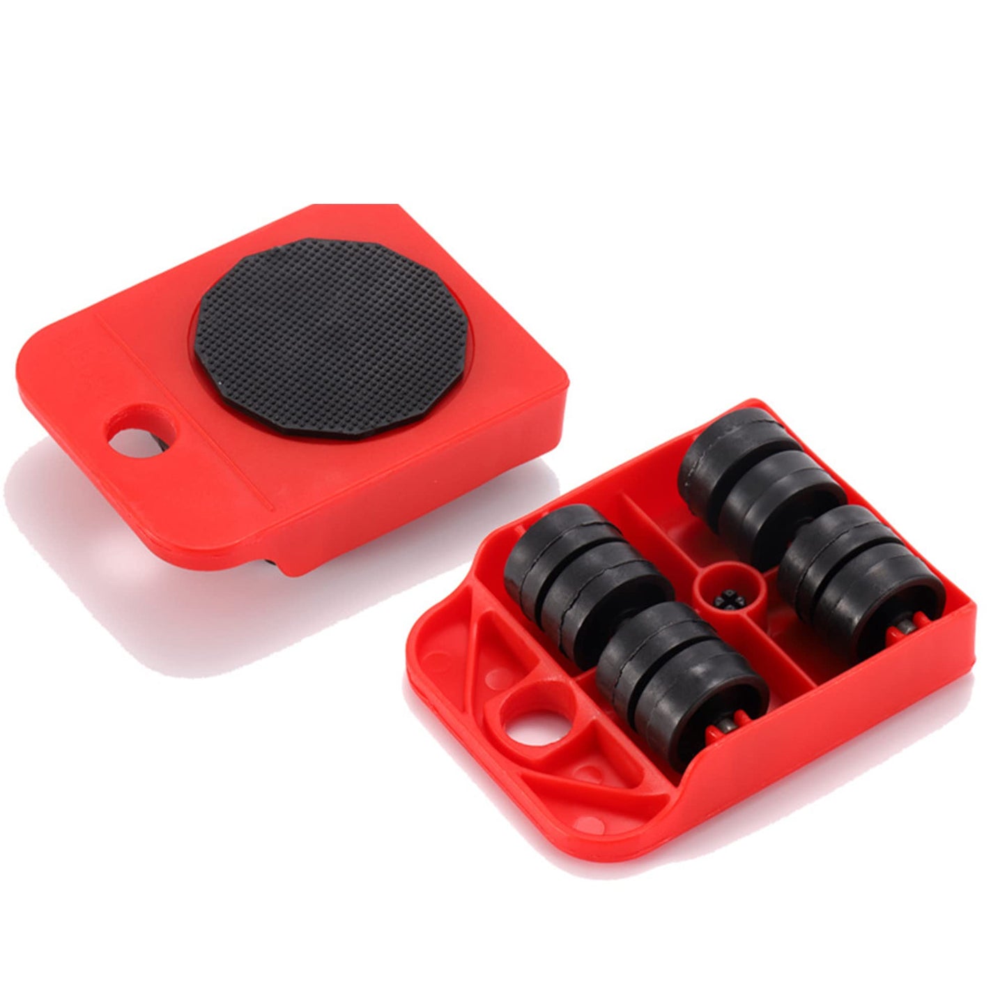 Furniture Lifter with 4 Moving Sliders, Heavy Furniture Roller Move Tools, Adjustable Height, Pry Duty Moving Roller, 360° Rotatable Pads, Slides Kit