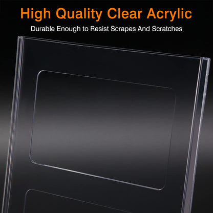 5-Piece A4 Acrylic Menu Display Stand, Clear L-Shape Plastic Poster Holder for Tabletop Use in Restaurants Hotels Schools or Offices, Plexi Sign Holder for Menus and Notices