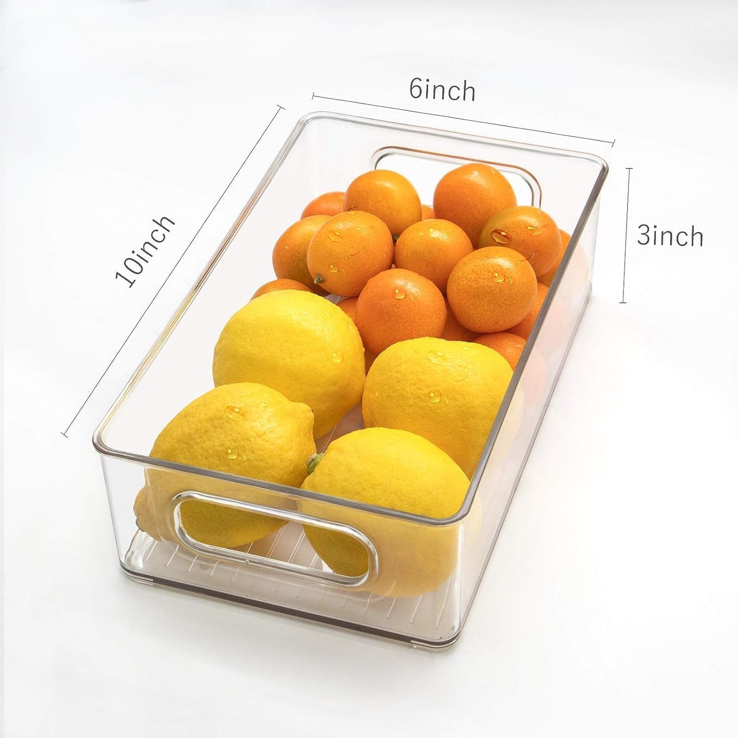 HouseWarming 4pack Stackable Multipurpose Acrylic Storage Box with Lid, Fridge Organiser for Kitchen, Pantry, Countertops, 26 cm