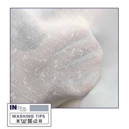 INTEX HOME Tablecloth Set, Semi-Transparent Linen Fabric, Square Design, Lightweight and Wrinkle-Resistant, 130×130 cm Each, Set of 2, Off-White, Elegant Table Covers for Dining and Kitchen