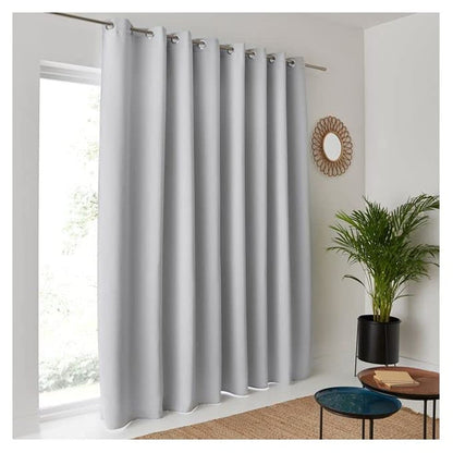 INtex CURTAINS HOUSE Blackout Curtains - Soft Peachy Texture Thermal Insulating Curtains-Silver Steel Grommets Blackout For Living Rooms And Bedrooms - Single Panel 135W X 230L CM Black