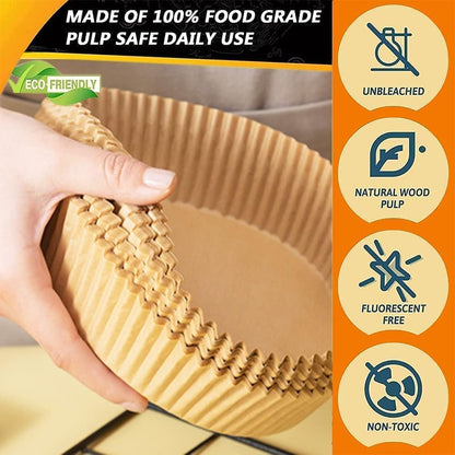 100 PCS Air Fryer Liners Square, Disposable Air Fryer Paper Liners, Parchment Paper Liner for Microwave, Non-Stick Grease-proof Paper for Air Fryer Compatible with Ninja Tower