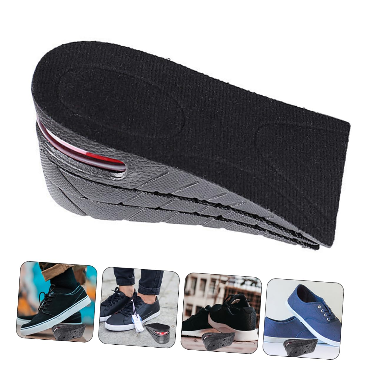 FOMIYES 2 Pairs Inner Booster Pad Height Increasing Insoles Height Increase Elevator Heel Cushion Insole Increased Insole Invisible Height Insole Velvet Adjustable Men and Women Insert