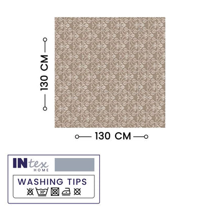 INtex Home Linen-Look Tablecloth, Elegant Meadow Breeze Printed Design, Wrinkle-Resistant Fabric for Dining Room Occasions Events and Everyday Use, 1 Piece - 130 x 200 cm - Petrol Blue