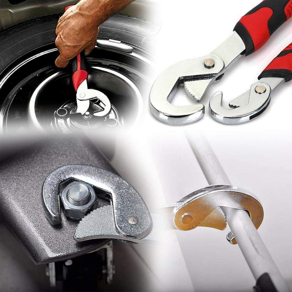 HONESTUM Socket Adjustable Universal Multi Function Wrench Spanner Set Tools Snap and Grip Open End Snap N Grip Tool Spanner 9Mm to 32 Mm Works (Set of 2 Piece)