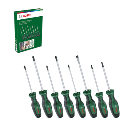 Bosch Screwdriver Set 8-Piece (8X High-Performance Screwdrivers for DIY; S2 Steel; Softgrip; Magnetic Tip)