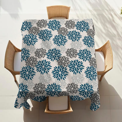 INTEX HOME Linen Velvet Floral Tablecloth, Textured Fabric for Elegant Dining, Special Occasions and Home Decor, Ultra-Soft, Wrinkle-Resistant, Spill-Proof, 130 x 190 cm, Black and Grey