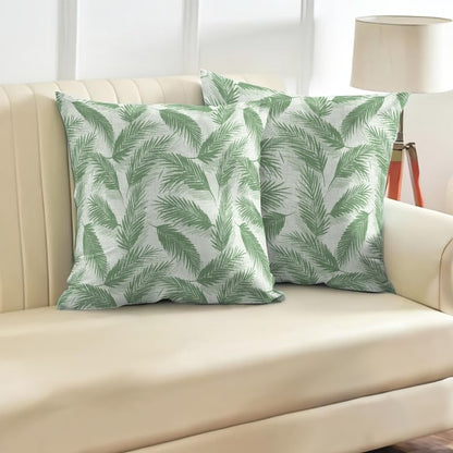 INTEX HOME Linen Velvet Cushion Set, Bella Leaf Pattern, Premium Soft Fabric, 40×40 cm, Turquoise, Elegant Living and Dining Room Decor, Comfortable and Durable Accent Pillows, 2 Pieces