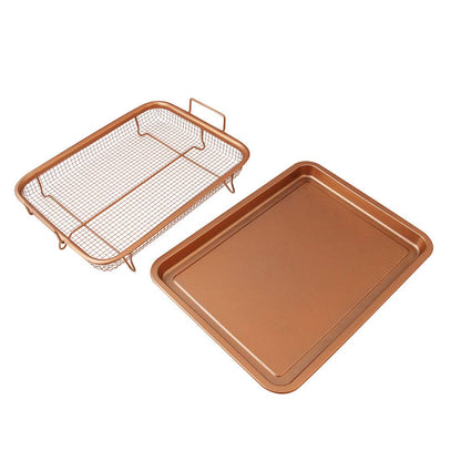 Kobsainf non-stick baking sheet and cooling rack set baking sheet without oil compatible with french fry - frozen food