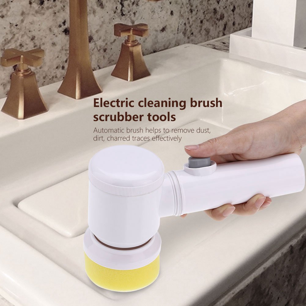 Vikye Electric Cleaning Brush, Battery Powered Cordless Scrubber Brush, Bathroom Cleaning Brush Made of ABS and Nylon for Kitchen Bathtub Shower Bidet