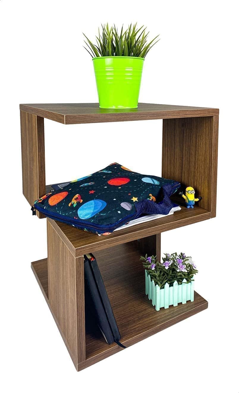 Bed Side Table in Brown, Simple Nightstand with Storage, Compact End Table for Bedroom, minimalist Bedside Cabinet with ClassicWood Finish, FunctionaLFurniture