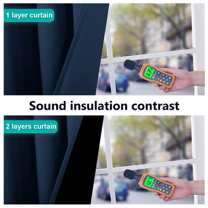 100% Blackout curtains - thermal insulated blackout fabric - two layers fully darkness curtain