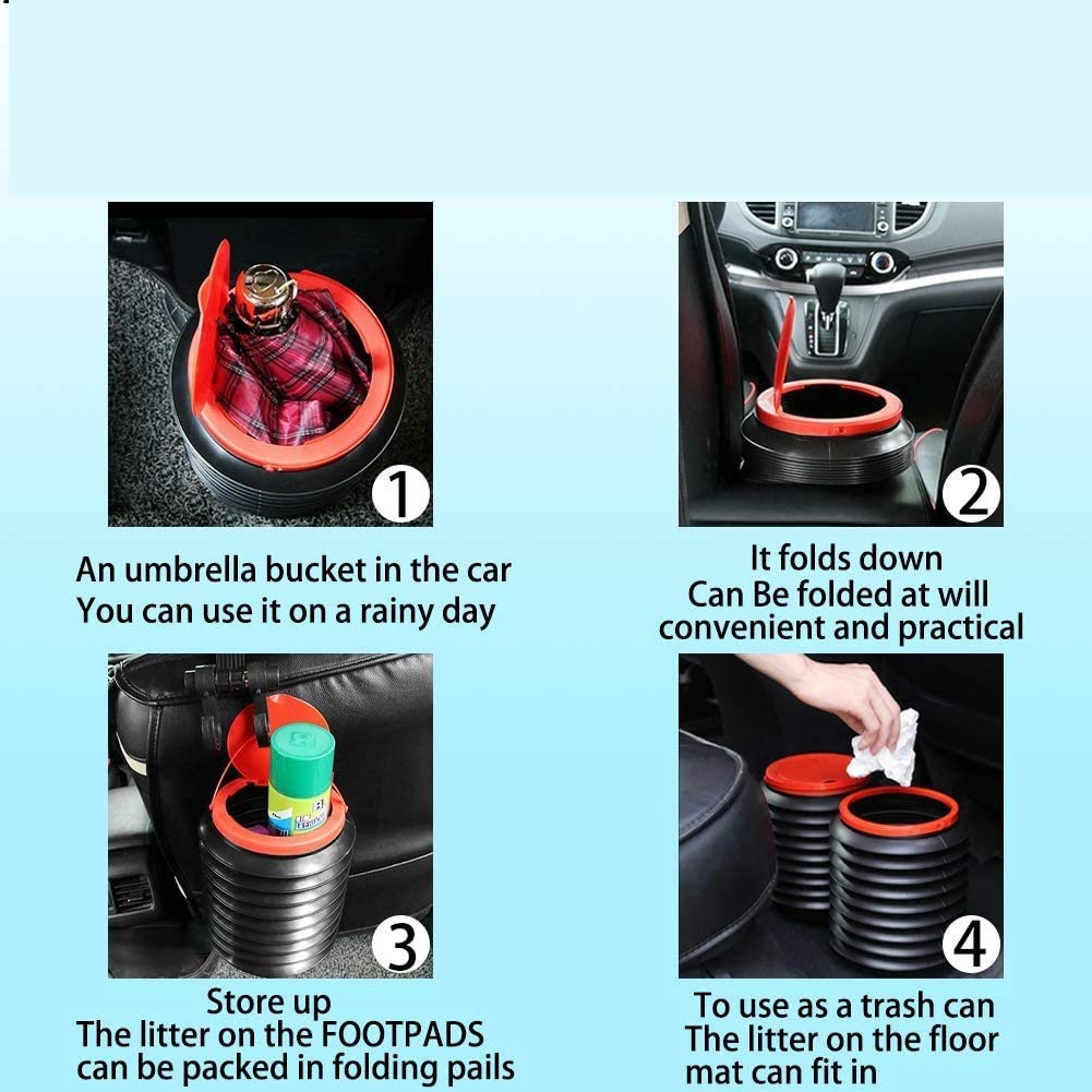 Enpei Car Folding Trash Can Table Storage Case Multifunctional Water Bucket Hanging Portable Waste Bin Garbage Can for Car