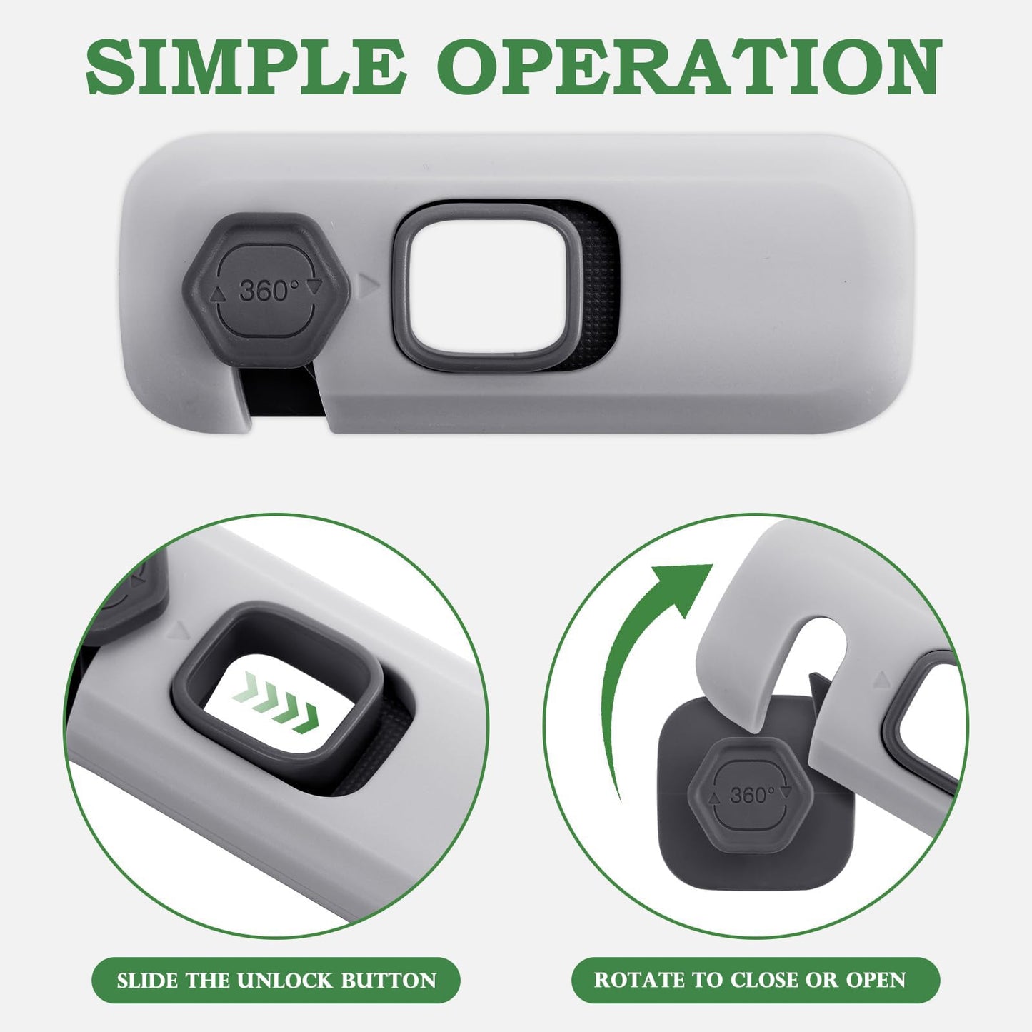 2Pcs Fridge Lock, Easy to Install Fridge Locks for Children, Fridge Locks No Tools Need or Drill, Fridge Child Lock Apply to Max 1 inch(25mm) Sealing Strip (Grey)