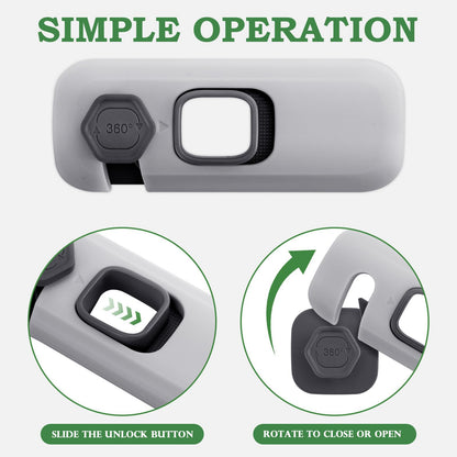 2Pcs Fridge Lock, Easy to Install Fridge Locks for Children, Fridge Locks No Tools Need or Drill, Fridge Child Lock Apply to Max 1 inch(25mm) Sealing Strip (Grey)