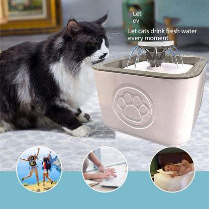 RIVUGJA 2.5L Electric Automatic Smart Pet Dog Cat Drinking Water Dispenser with Multiple Filtering Dog Water Fountain Cat Drinking Fountain