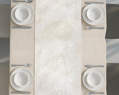 INtex Home Linen Table Runner, DAS Printed Rectangle Design for Reception Kitchen and Living Room Tables, for Dining and Home Décor Enhancements, 1 Pc - 45x140 cm - Caffee Latte