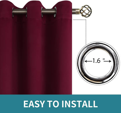 INtex CURTAINS HOUSE Blackout Curtains - Soft Peachy Texture Thermal Insulating Curtains-Silver Steel Grommets Blackout For Living Rooms And Bedrooms - Single Panel 135W X 230L CM Black