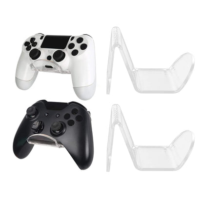 2 Pack Adhesive Wall Mount Headphone Stand, Clear Acrylic Headset and Controller Holder, No-Drill Universal Hanger for Gaming Headsets, Desks, and Walls