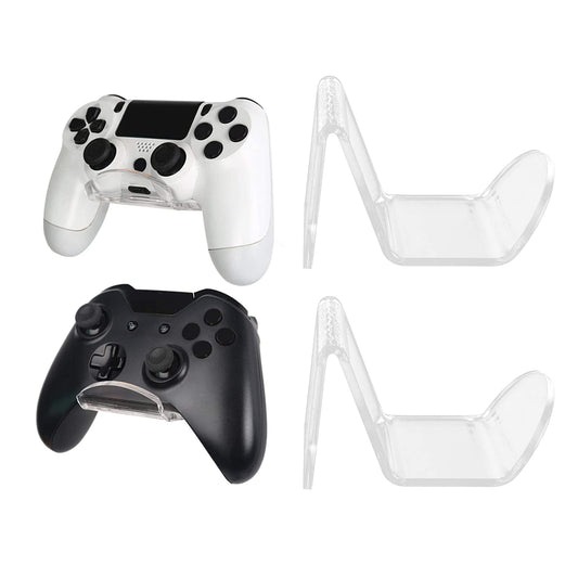 2 Pack Adhesive Wall Mount Headphone Stand, Clear Acrylic Headset and Controller Holder, No-Drill Universal Hanger for Gaming Headsets, Desks, and Walls