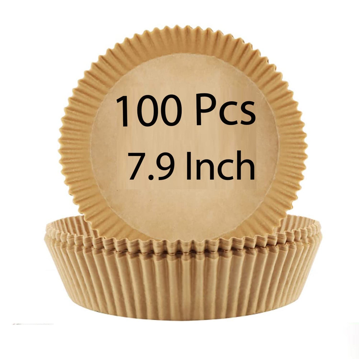 YYJ HOME Air Fryer Disposable Paper Liner 100 PCS Non Stick air Fryer Liners, 7.9 Inch Round air Fryer Oil Paper Liners, Food Parchment Roasting, Food Grade Baking Paper for Baking Roasting Microwave