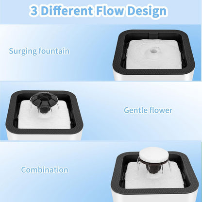 GION Cats Dog Water Fountain Animal Water Dispenser 2.5L Automatic Pet Drinking Fountain for Cats Kitty Indoor and Small Pets, Ultra Quiet Cat Drinking Fountain with Filter (1Pcs)