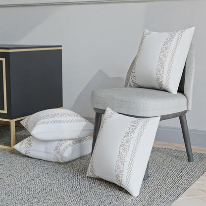 Terra Cushion Cover in a soft Cotton-Like fabric, featuring a subtle and earthy White & Beige design, 40x40 cm, a perfect neutral decorative accent for a calm and minimalist home decor