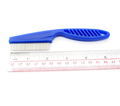 Xj soft protection salon grooming flea comb,fine flea pet comb,flea comb for long haired cats & anti knot grooming comb for dogs ruberised easy grip handle great for rabbits too