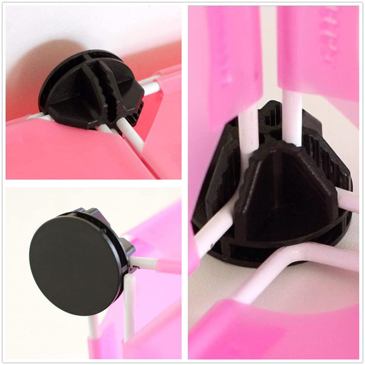 Mnixy 30 Pcs Wire Cubes Plastic Connectors Black Interlocking Connectors for Simple Wardrobe