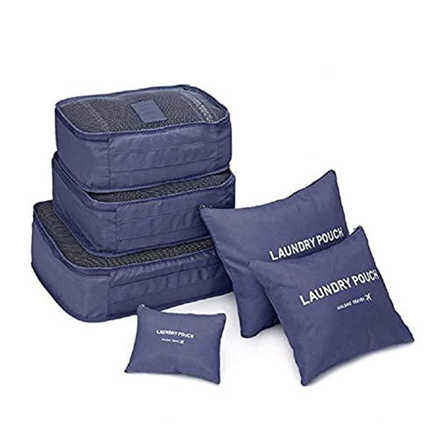 Waterproof Travel Storage Bags Set -Blue -6 Pieces