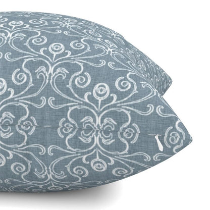 INtex Home Linen Throw Cushions with Insert Included, Meadow Breeze Printed Cushion Cover, Soft Durable Fabric for Living Room Bedroom or Sofa, Elegant Home Accent Cushions, 40 x 40 cm - Petrol Blue