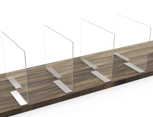4-Pack Acrylic Shelf Dividers, Clear Closet Shelf Organizers and Separators for Home Storage, Ideal for Kitchen Cabinets, Bedroom Closets, and Office Shelving Units, Transparent Design