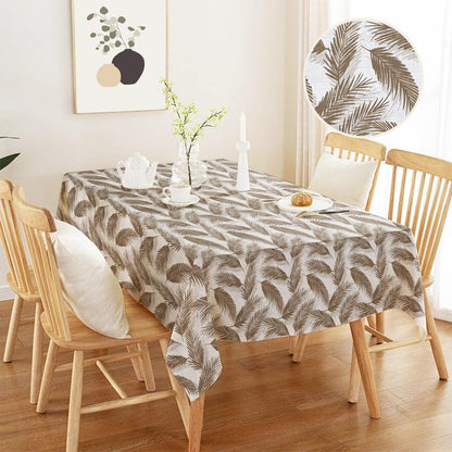 INTEX HOME Linen Velvet Table Cloth, Bella Leaf Pattern, Premium Soft Fabric, 130W×130L CM, Turquoise, Elegant Dining and Living Room Decor, Durable Protection for Daily Use and Special Occasions