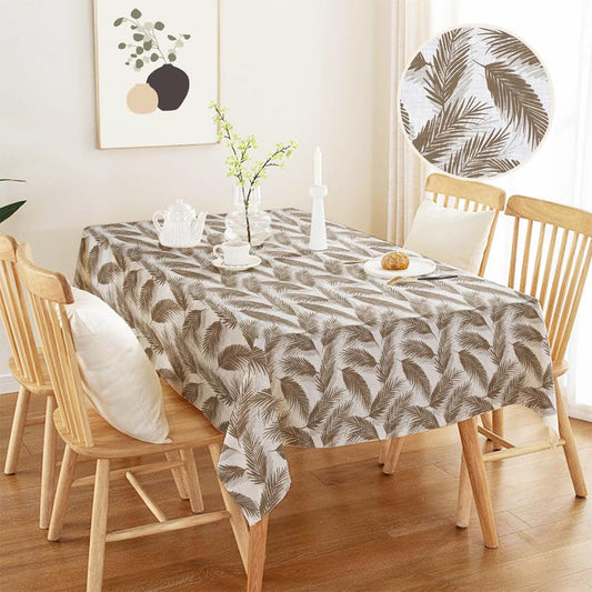 INTEX HOME Linen Velvet Table Cloth, Bella Leaf Pattern, Premium Soft Fabric, 130W×130L CM, Turquoise, Elegant Dining and Living Room Decor, Durable Protection for Daily Use and Special Occasions