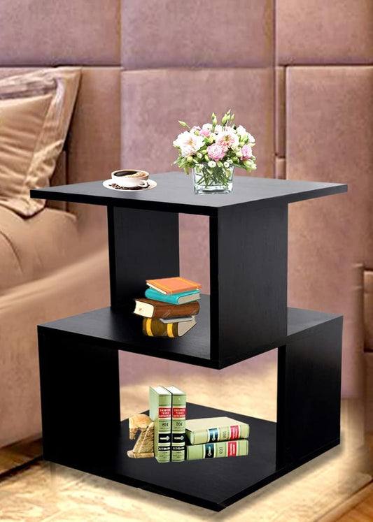 Wood Side Table with Storage Niche, Compact End Table for Living Room, minimalist Bedside Nightstand with Open Compartment, versatile Accent Furniture for SmalLSpaces