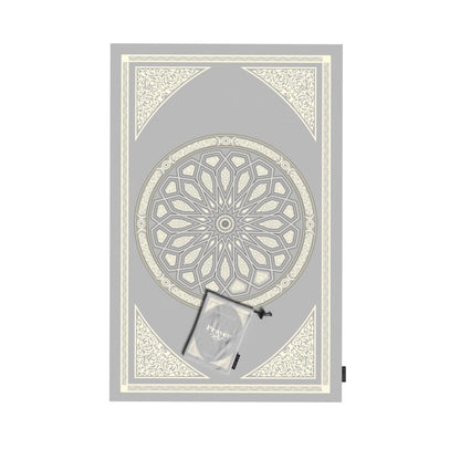 Al-Qubba Portable Prayer Mat, a Waterproof and Lightweight Foldable Travel Rug in a Convenient Pocket Size, Grey, an Ideal Companion for Daily Prayers (Salah) at the Office, Park, or on Vacation