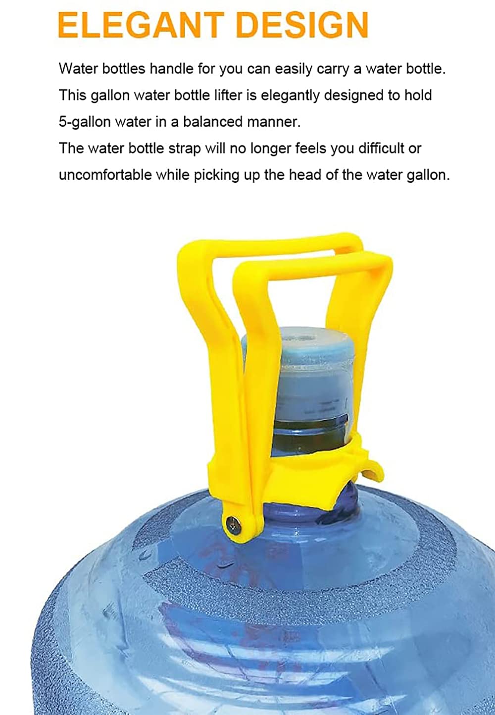 UBREW USA 5 Gallon Water Bottle and Carboy Handle Bottle Carrier Lifter Non-Slip 2 Handle Holder (Yellow)