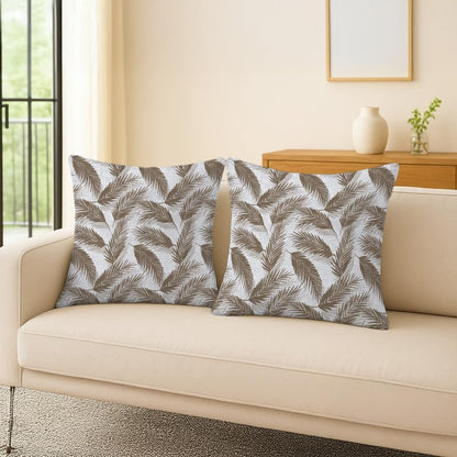 INTEX HOME Linen Velvet Cushion Set, Bella Leaf Pattern, Premium Soft Fabric, 40×40 cm, Turquoise, Elegant Living and Dining Room Decor, Comfortable and Durable Accent Pillows, 2 Pieces