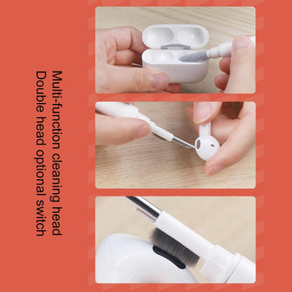 Grey Cleaning Soft Brush Keyboard Cleaner 5-in-1 Multi-Function Computer Cleaning Tools Kit Corner Gap Duster Keycap Puller for Bluetooth Earphones Lego Laptop Airpods Pro Camera Lens (White & Grey)