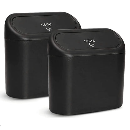 Car Trash Can with Lid, Multifunctional Folding Dustbin Garbage Holder, Leak-Proof Hanging Mini Trash Container, Organizer for Cars, Homes, Offices, Travel (Black)